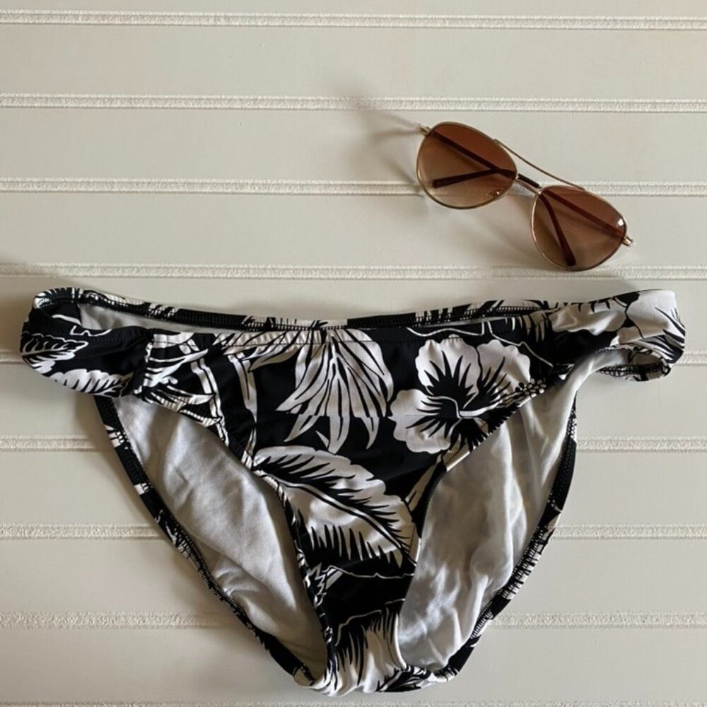Ralph Lauren Black & White Floral Bikini Bottom Womens Medium